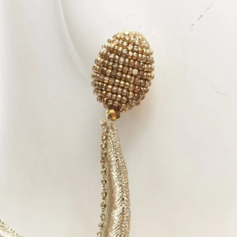 Oscar de la Renta Black Starfish Earrings Gold Never worn - Box View