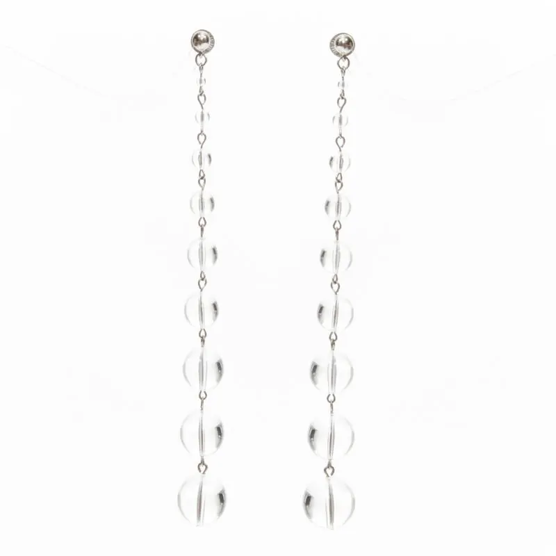 Oscar De La Renta Drop ball earrings Silver Never worn - Back View
