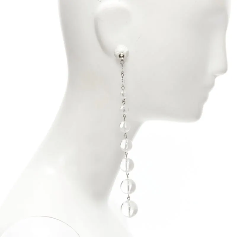 Oscar De La Renta Drop ball earrings Silver Never worn - Inside View