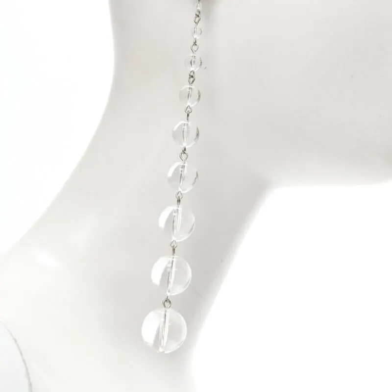 Oscar De La Renta Drop ball earrings Silver Never worn - Model View
