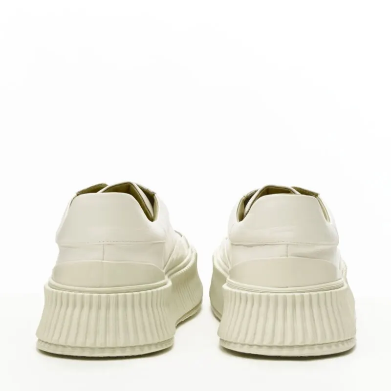 Jil Sander Beige Platform Sneakers Beige Leather Never worn - Box View
