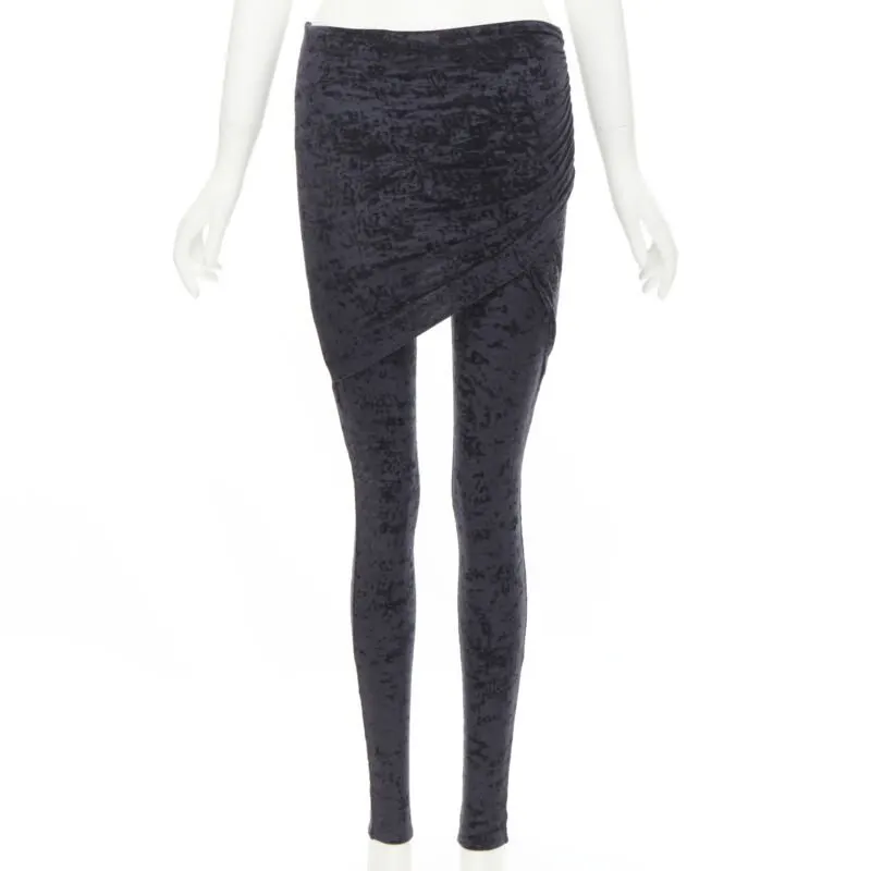 Balenciaga Velvet Draped Leggings Black Velvet Never worn, with tag - Inside View