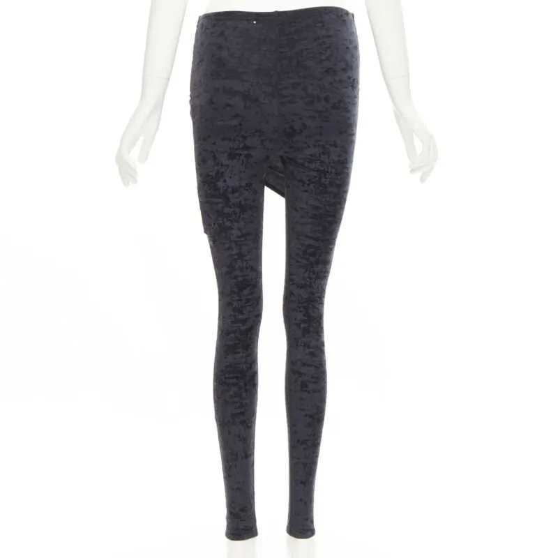 Balenciaga Velvet Draped Leggings Black Velvet Never worn, with tag - Box View