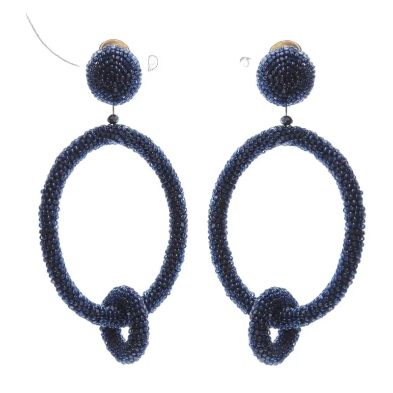 Oscar de la Renta Black Plastic Earrings Black Plastic Never worn - Front View
