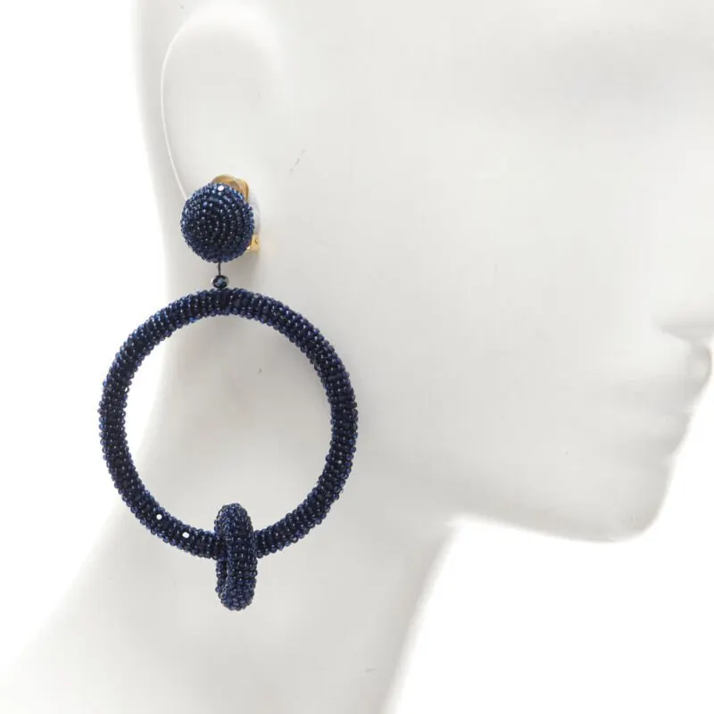 Oscar de la Renta Black Plastic Earrings Black Plastic Never worn - Back View