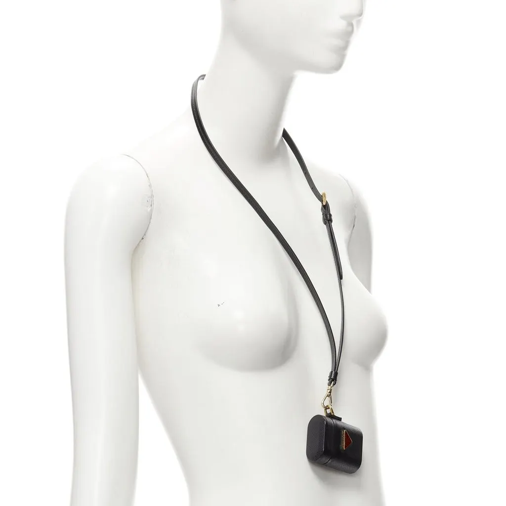 Prada AirPods case Black Leather Never worn, with tag - Inside View