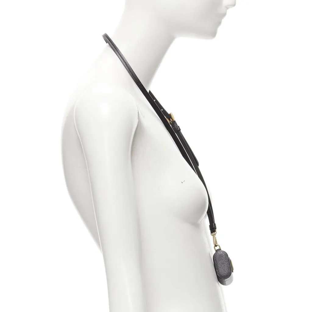 Prada AirPods case Black Leather Never worn, with tag - Model View