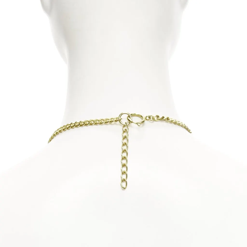 Moschino Logo Heart Necklace Gold Very good - Model View