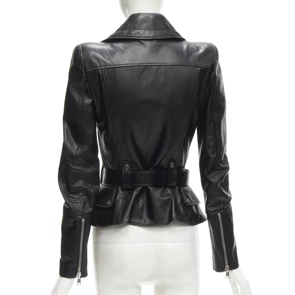 Alexander McQueen Black Leather Leather Jacket Black Leather Never worn, with tag - Box View