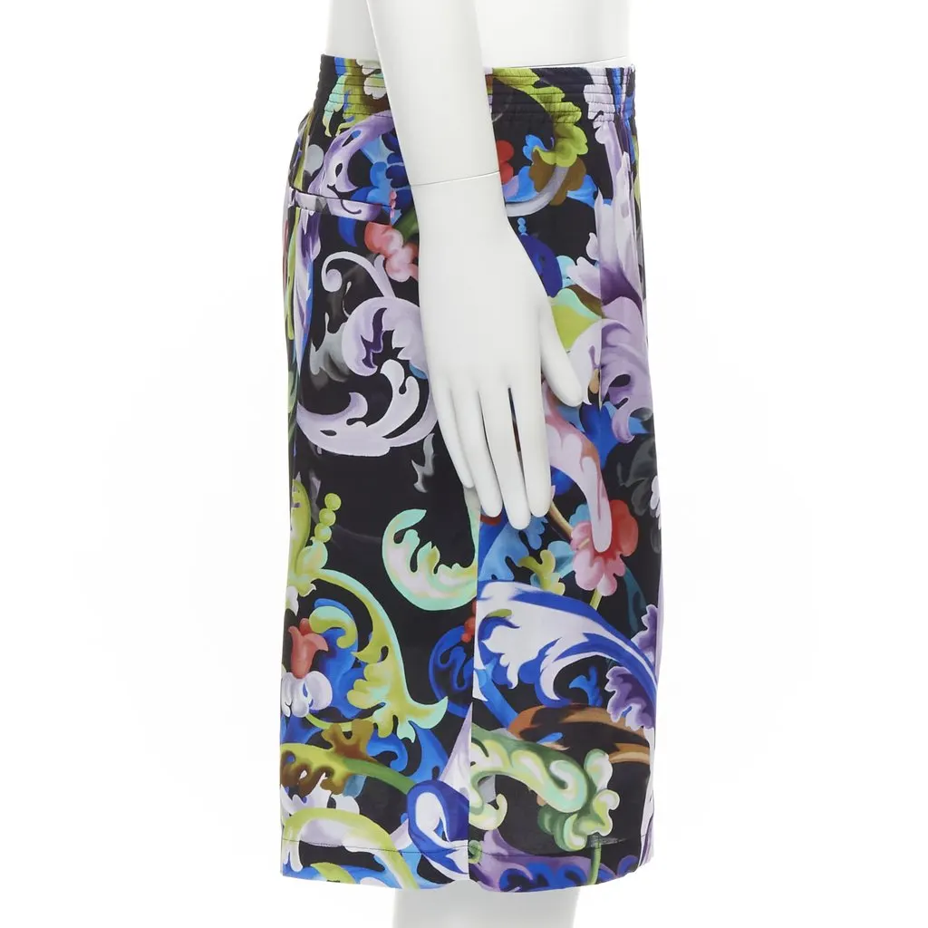 Versace Baroque Wide Shorts MultiColor Viscose Never worn, with tag - Model View