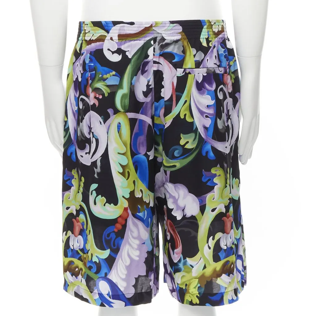 Versace Colorful Baroque Shorts MultiColor Viscose Never worn, with tag - Model View