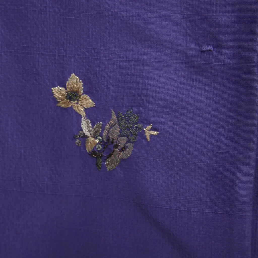 Shiatzy Chen Bird Embroidery Vest Purple Silk Very good - Back View
