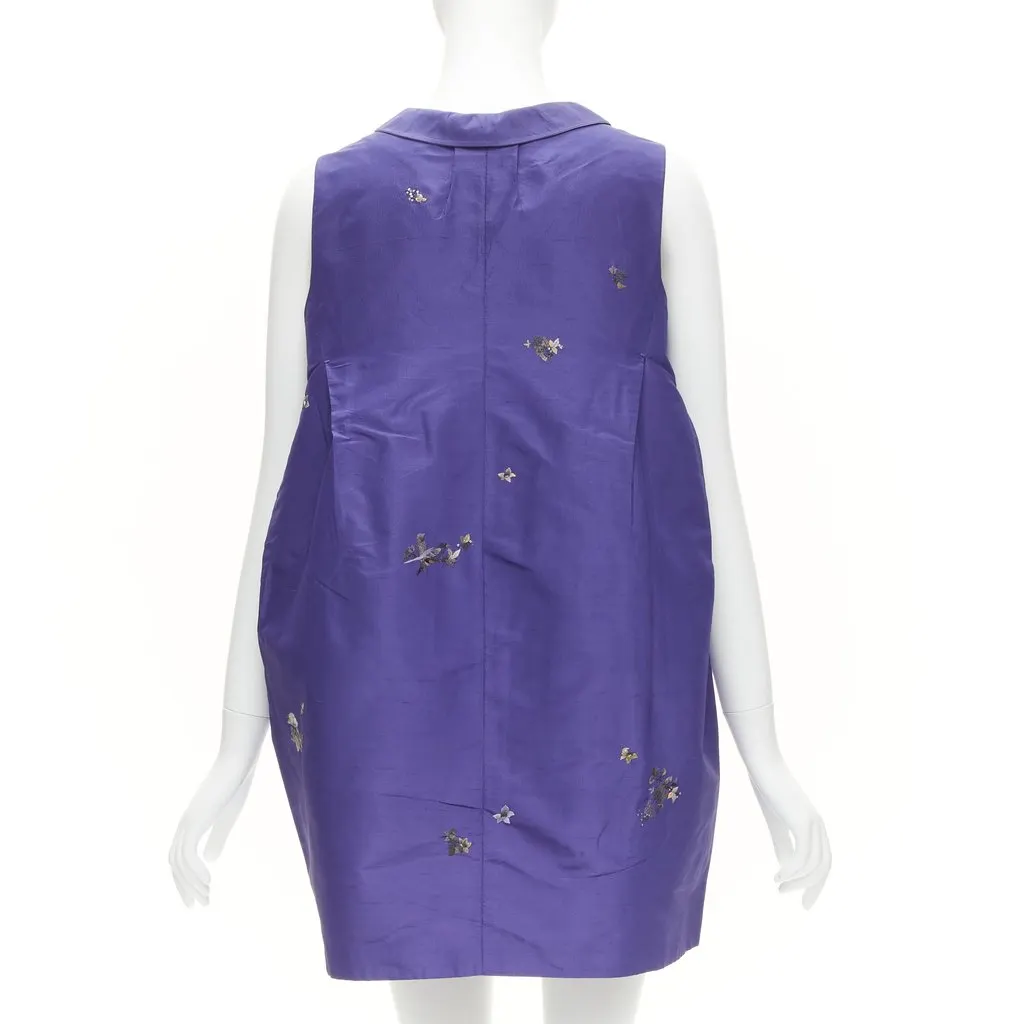 Shiatzy Chen Bird Embroidery Vest Purple Silk Very good - Box View