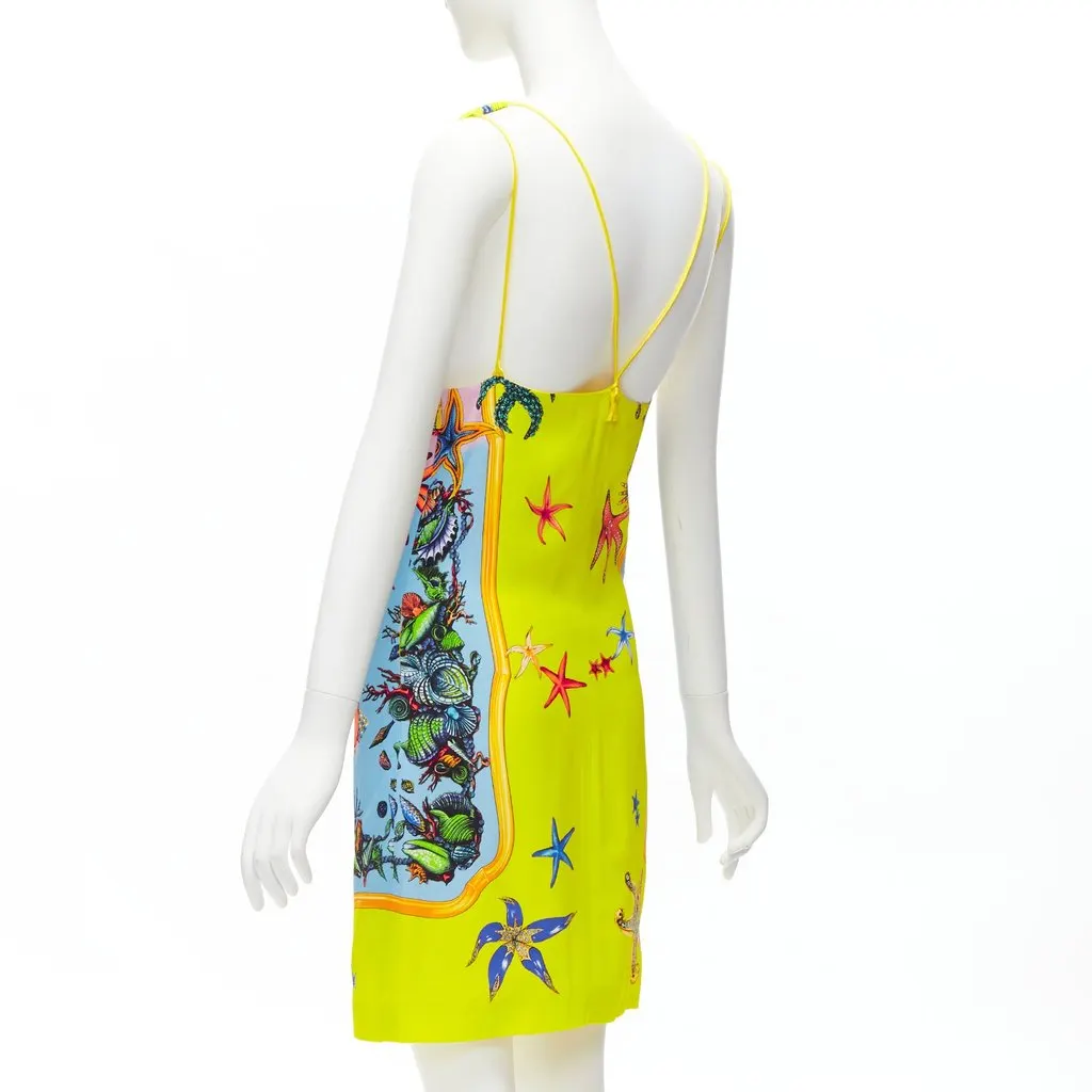 Versace Yellow Viscose Dress Yellow Viscose Never worn, with tag - Back View