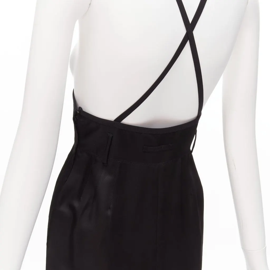 Jean Paul Gaultier Cross Strap Dress Black Polyester Good - Back View