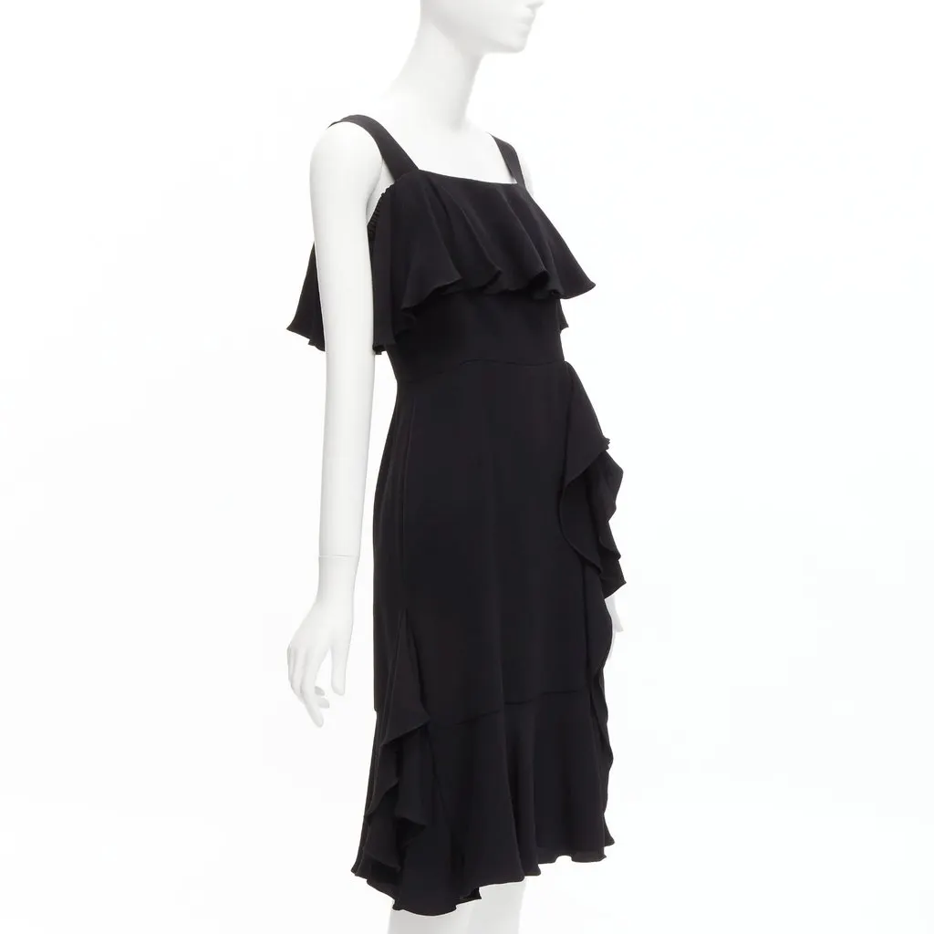 Alexander McQueen Flutter Cocktail Dress Black Silk Very good - Inside View