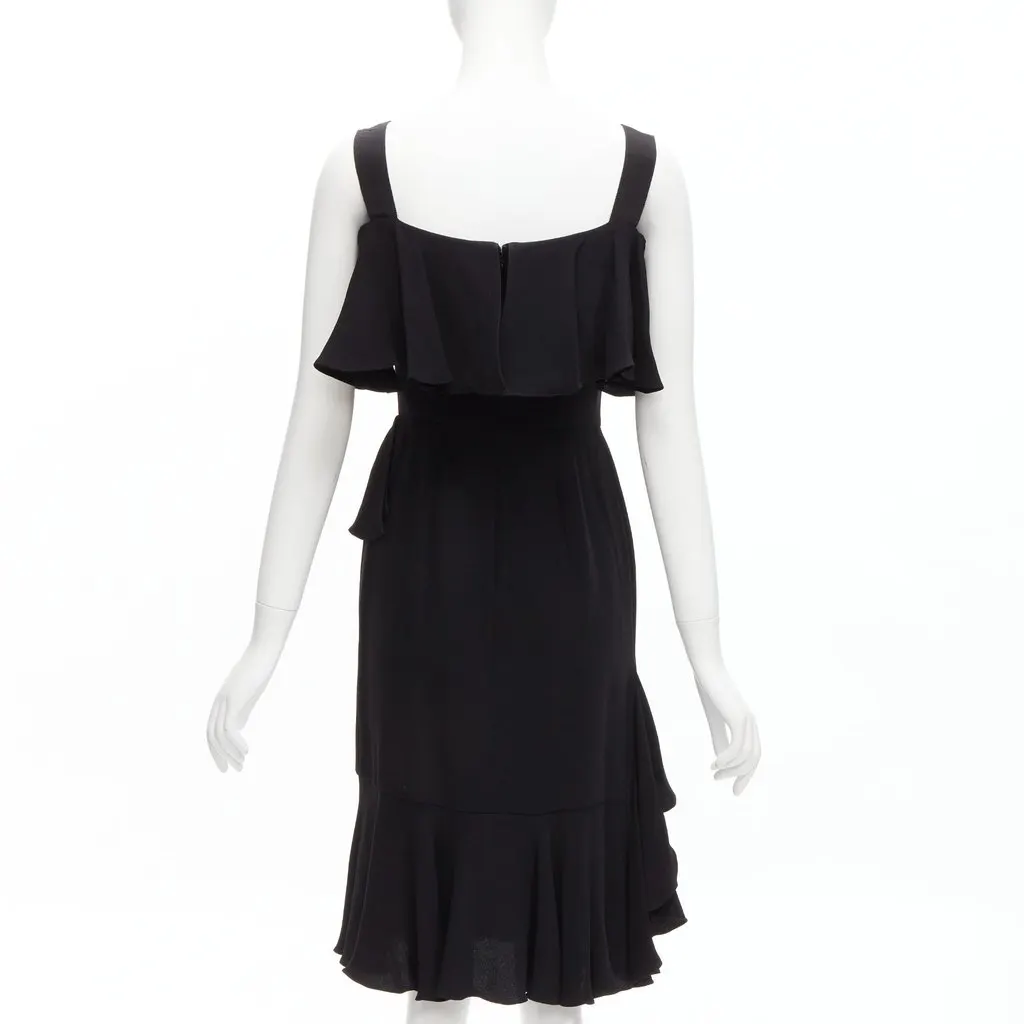 Alexander McQueen Flutter Cocktail Dress Black Silk Very good - Box View