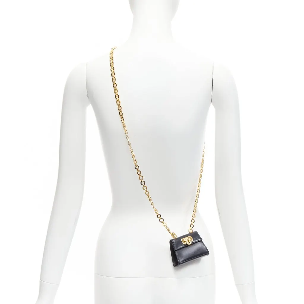 Salvatore Ferragamo GAncini Black Leather Very good - Back View
