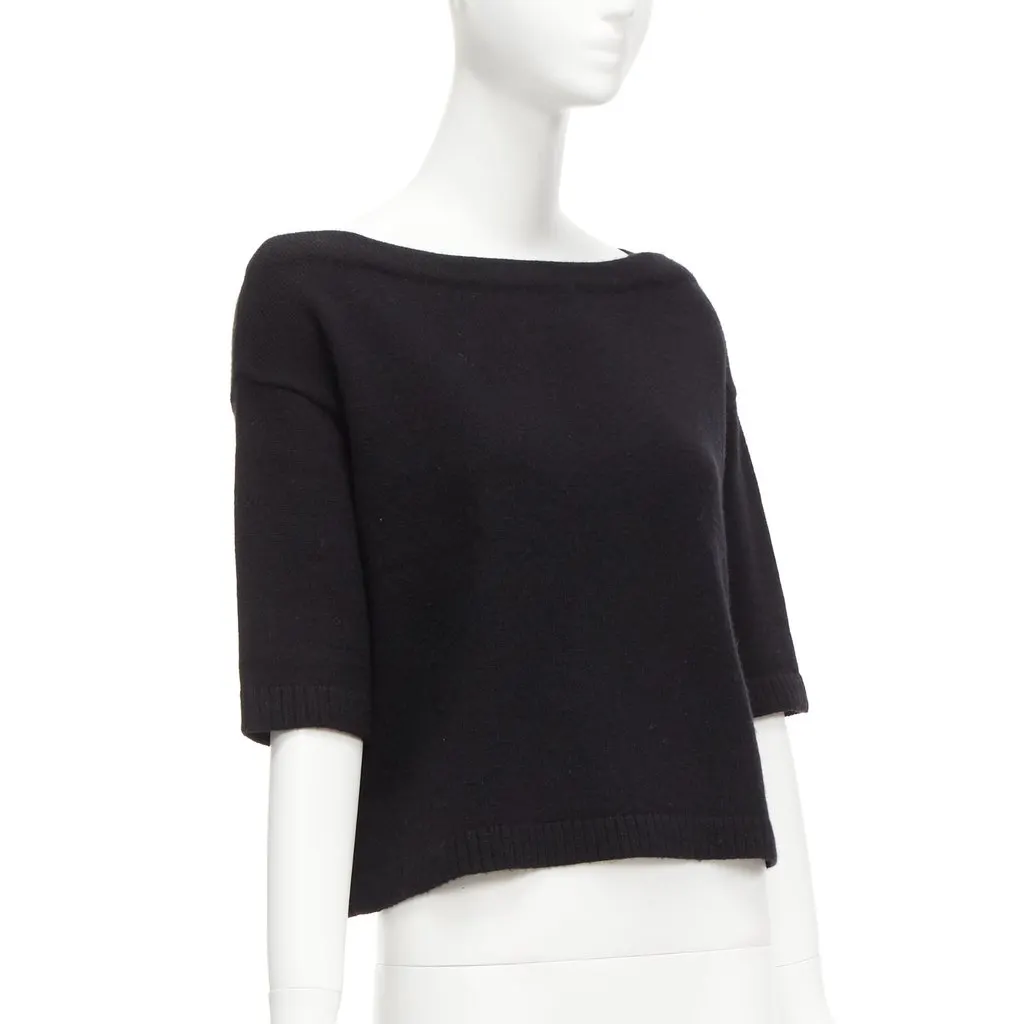 Valentino Bateau Neck Sweater Black Cashmere Never worn - Inside View