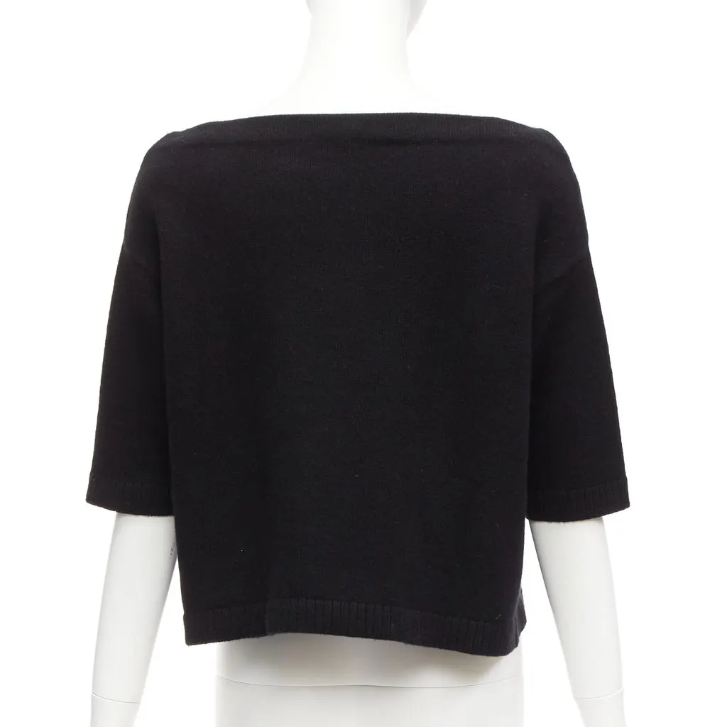 Valentino Bateau Neck Sweater Black Cashmere Never worn - Box View