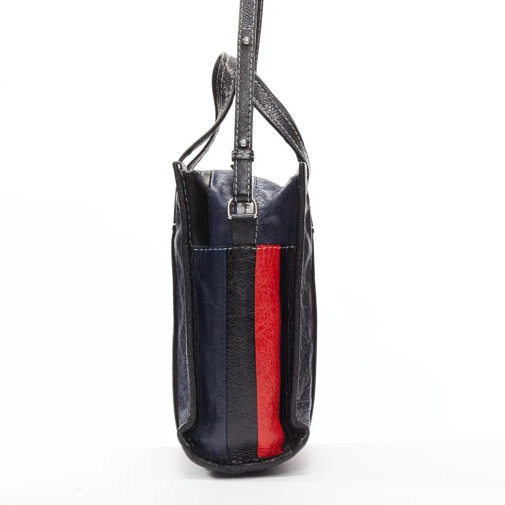 Balenciaga Bazar Navy Leather Good - Model View