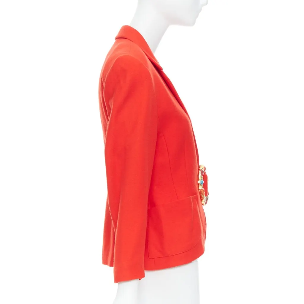 Unsigned Multicolor Buckle Blazer Red Acetate Never worn - Box View