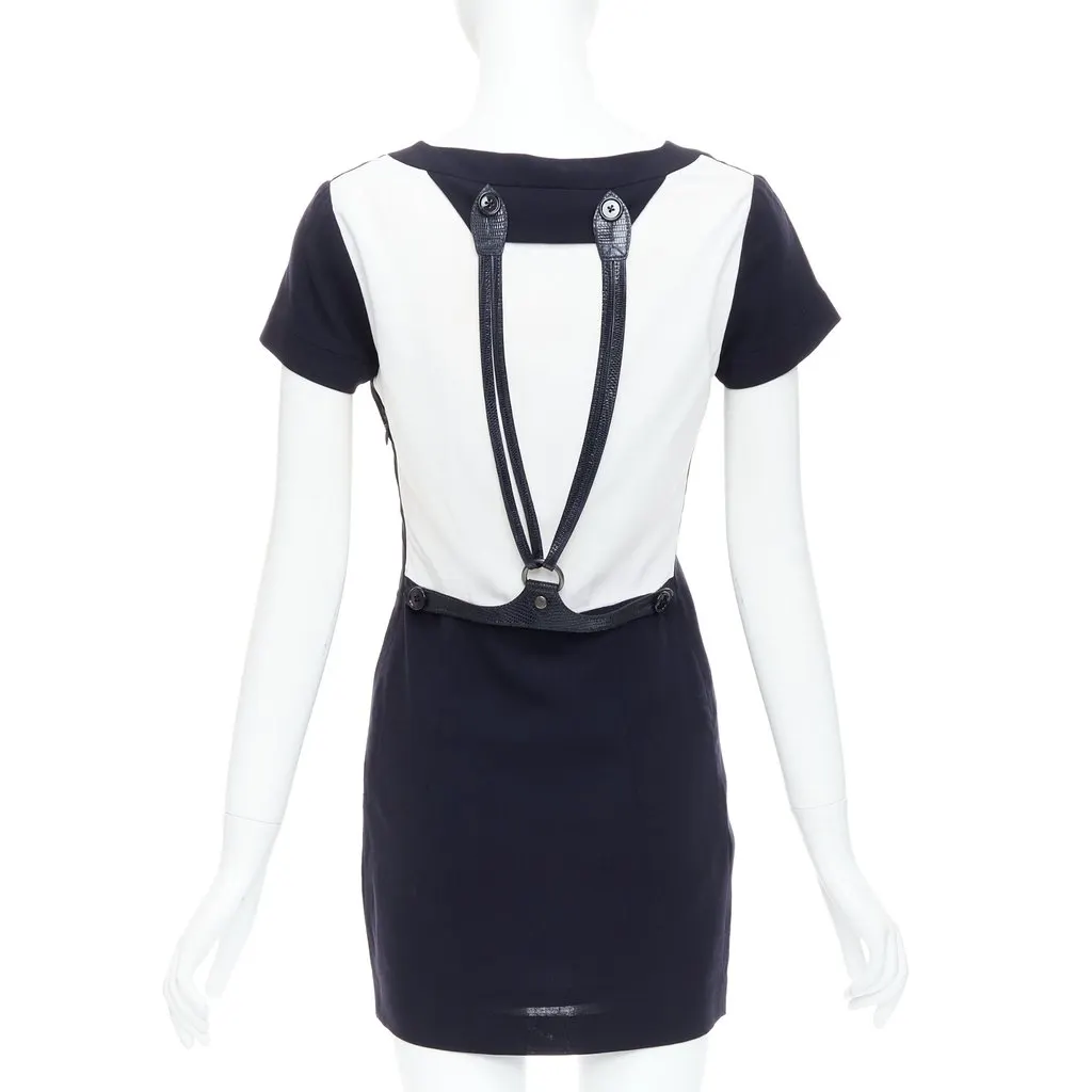 Gianfranco Ferré Navy Polyester Dress Navy Polyester Good - Front View