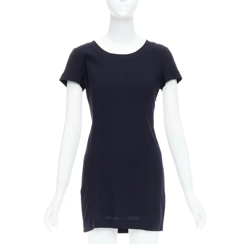 Gianfranco Ferré Navy Polyester Dress Navy Polyester Good - Inside View