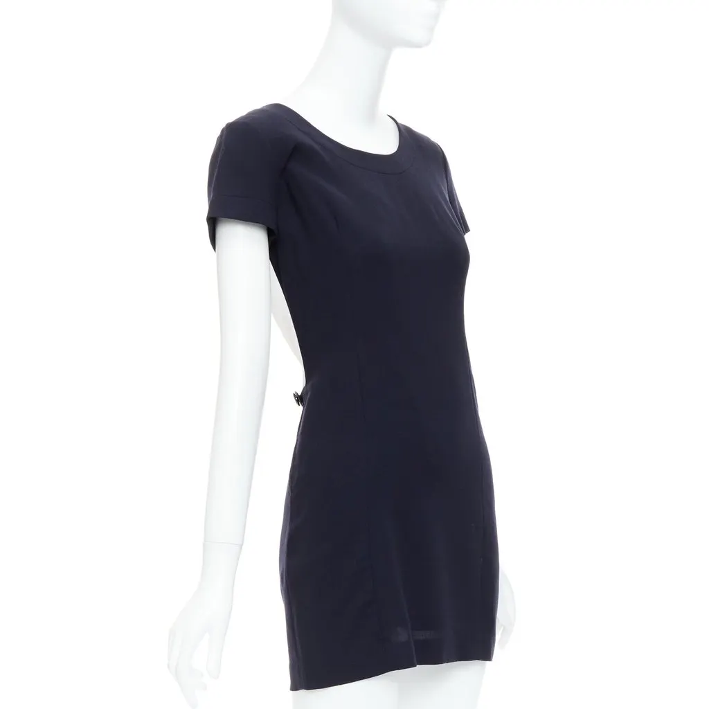 Gianfranco Ferré Navy Polyester Dress Navy Polyester Good - Model View