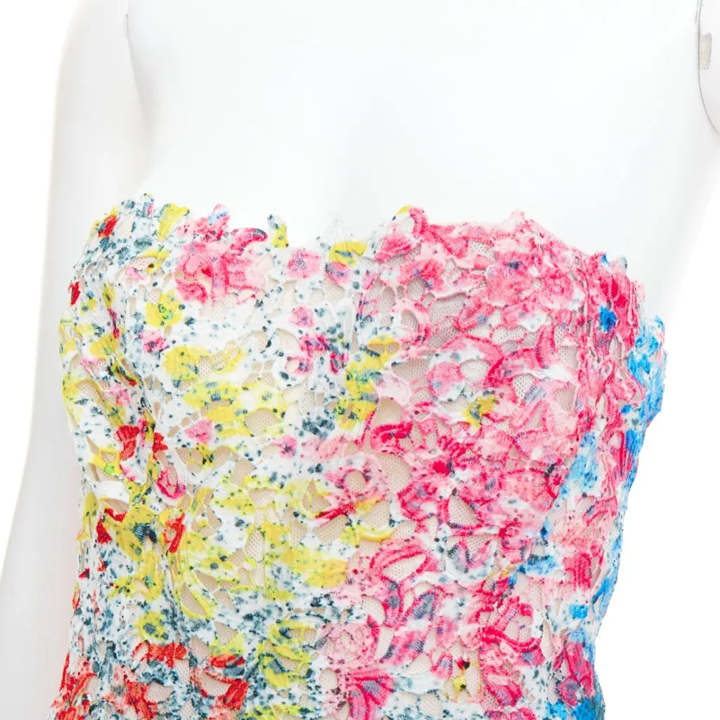 Monique Lhuillier MultiColor Polyester Dress MultiColor Polyester Very good - Back View