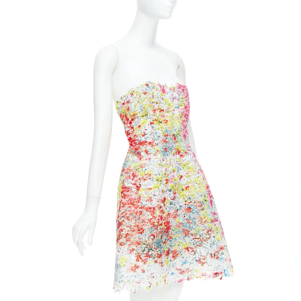Monique Lhuillier MultiColor Polyester Dress MultiColor Polyester Very good - Inside View