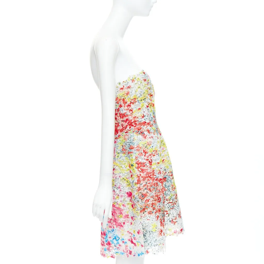 Monique Lhuillier MultiColor Polyester Dress MultiColor Polyester Very good - Model View