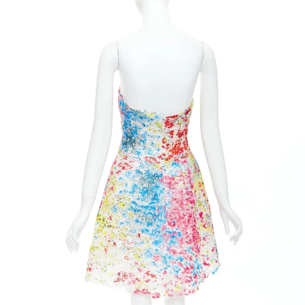 Monique Lhuillier MultiColor Polyester Dress MultiColor Polyester Very good - Box View
