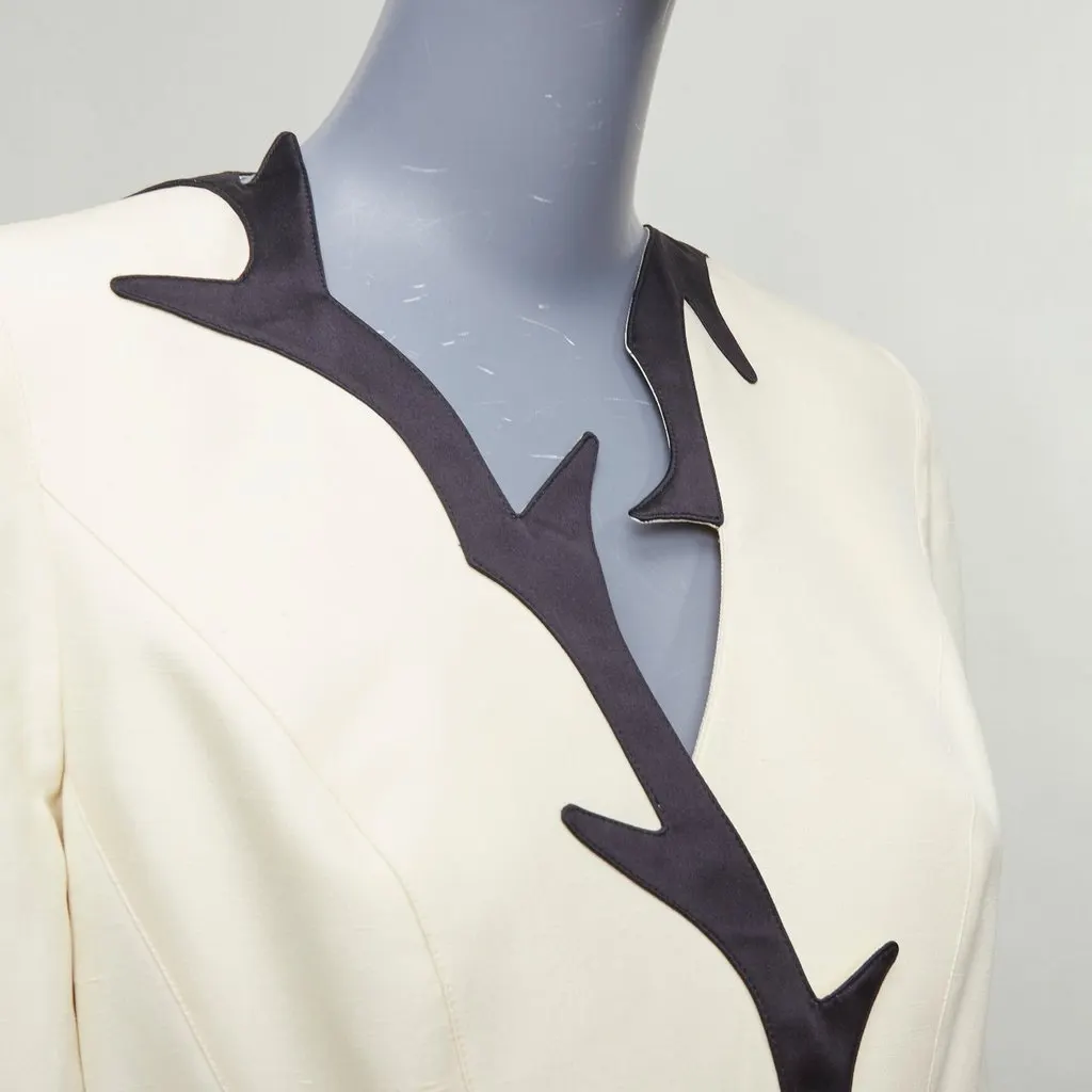 Thierry Mugler Cotton Peplum Blazer Ecru Cotton Very good - Back View