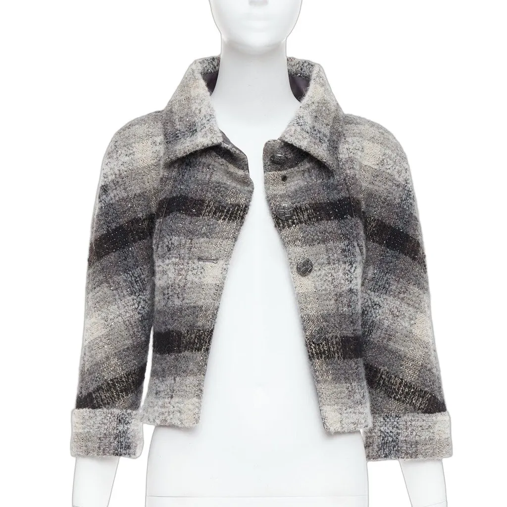 Chanel Grey Wool Jacket Grey Wool Never worn, with tag - Front View