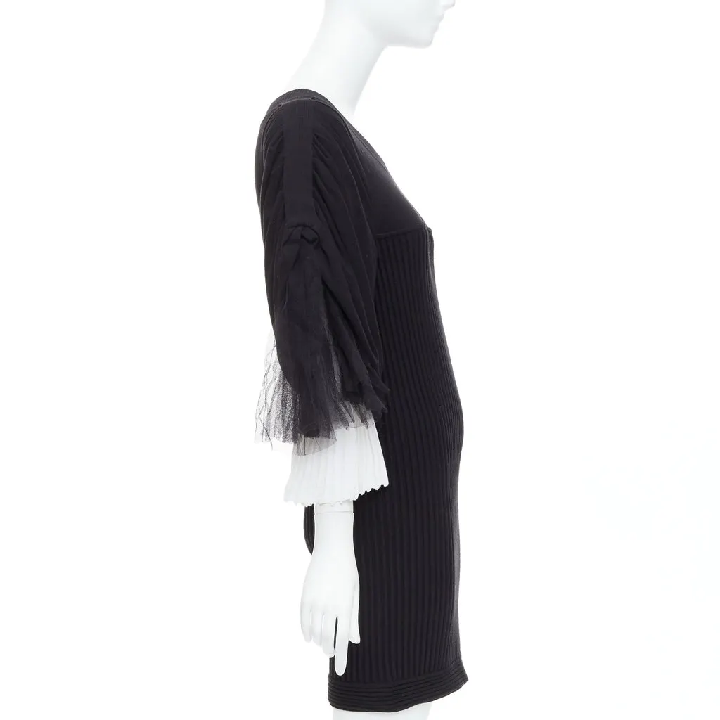 Chanel Puff Tulle Dress Black Cotton Very good - Model View