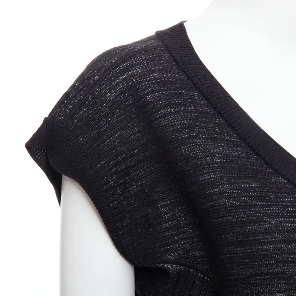 Yves Saint Laurent Batwing Wool Dress Black Wool Very good - Back View