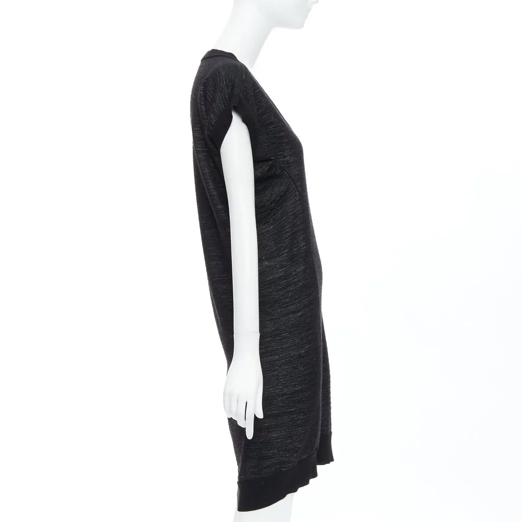 Yves Saint Laurent Batwing Wool Dress Black Wool Very good - Model View