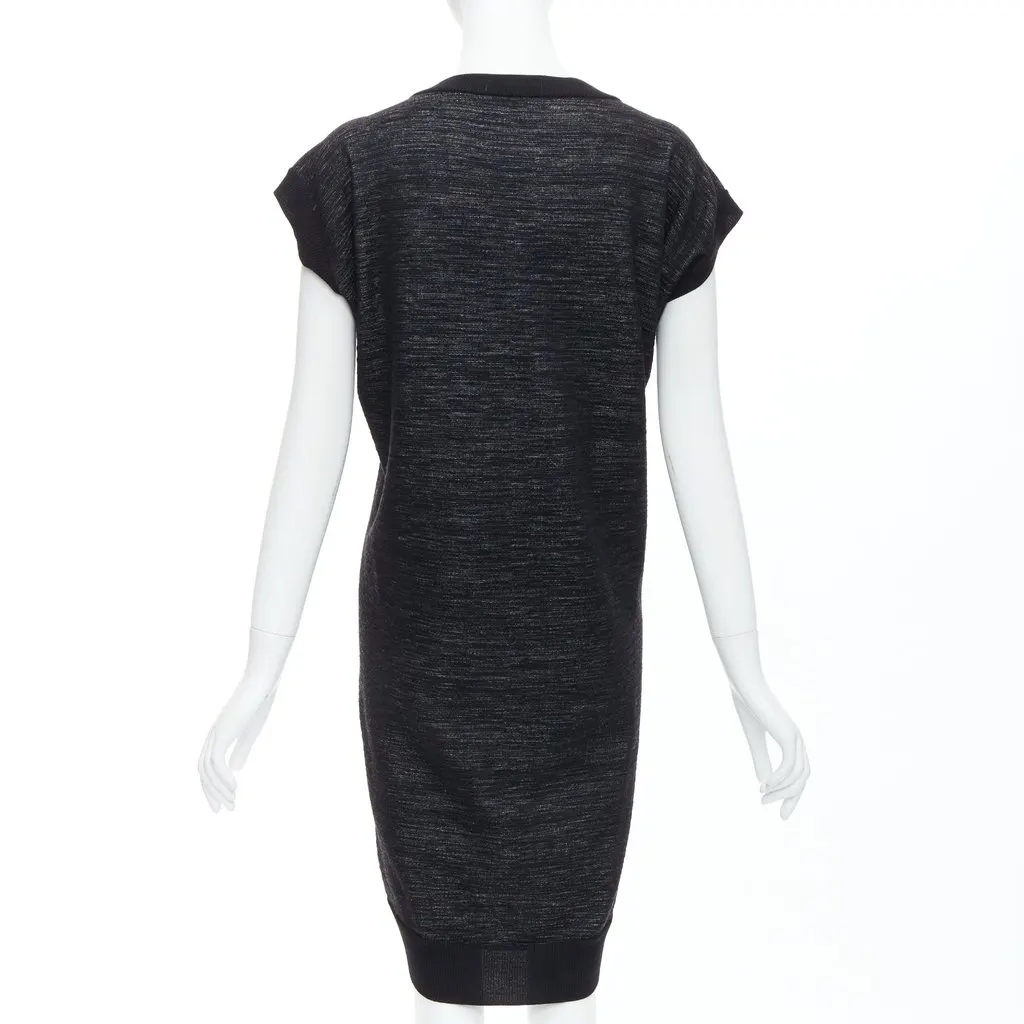Yves Saint Laurent Batwing Wool Dress Black Wool Very good - Box View