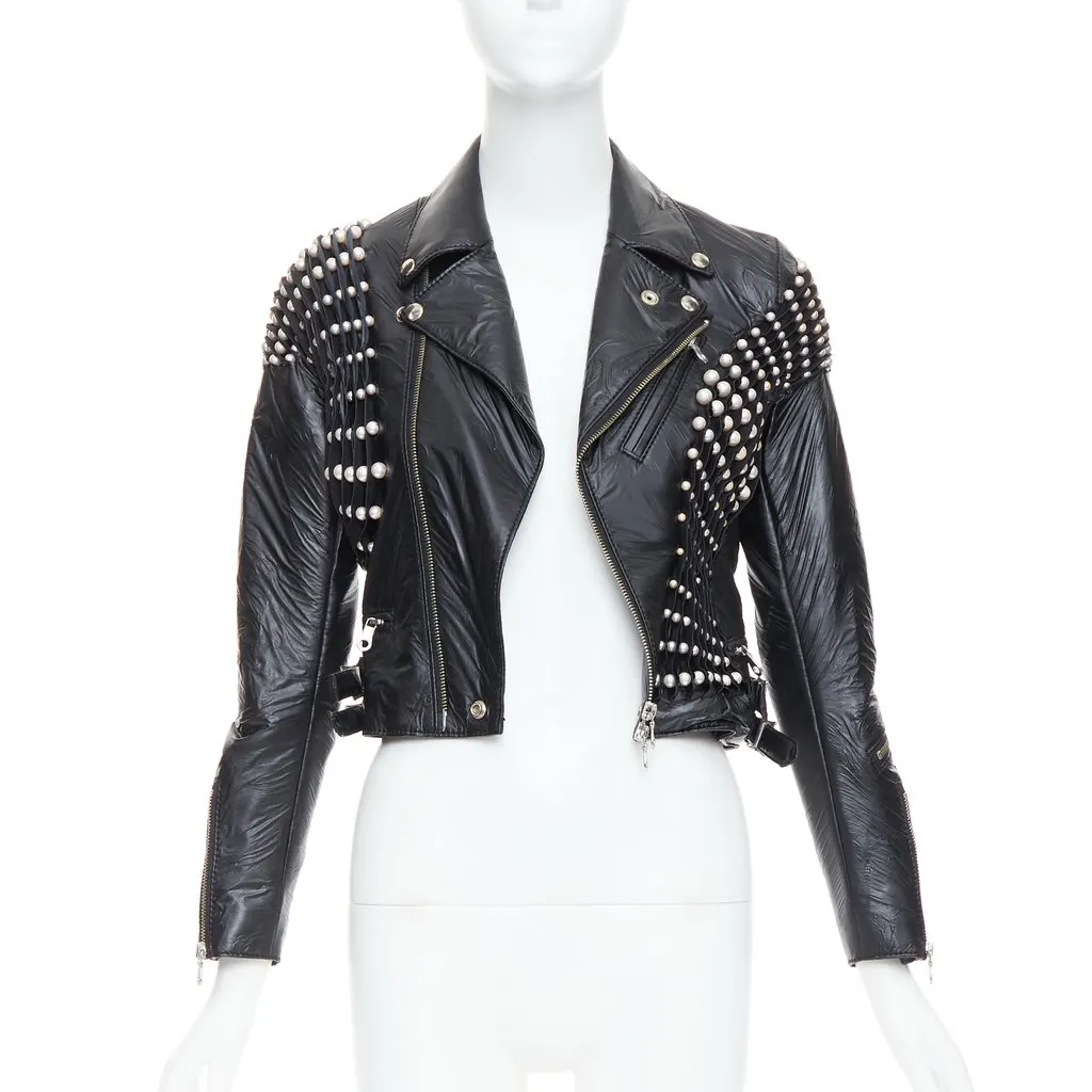 Noir Kei Ninomiya Black Pearl Crop Jacket Black Fair - Inside View