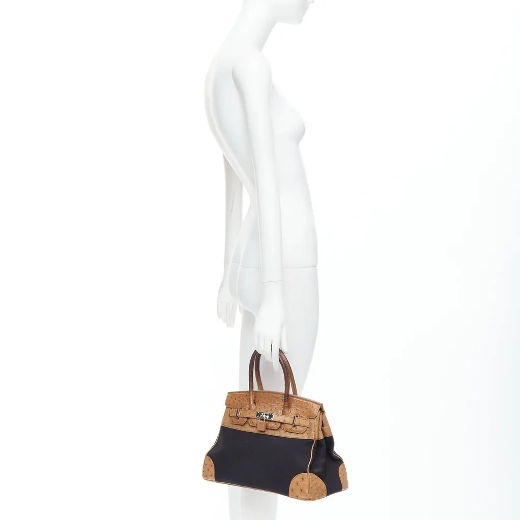 متعددة Handbag Brown Leather Fair - Back View
