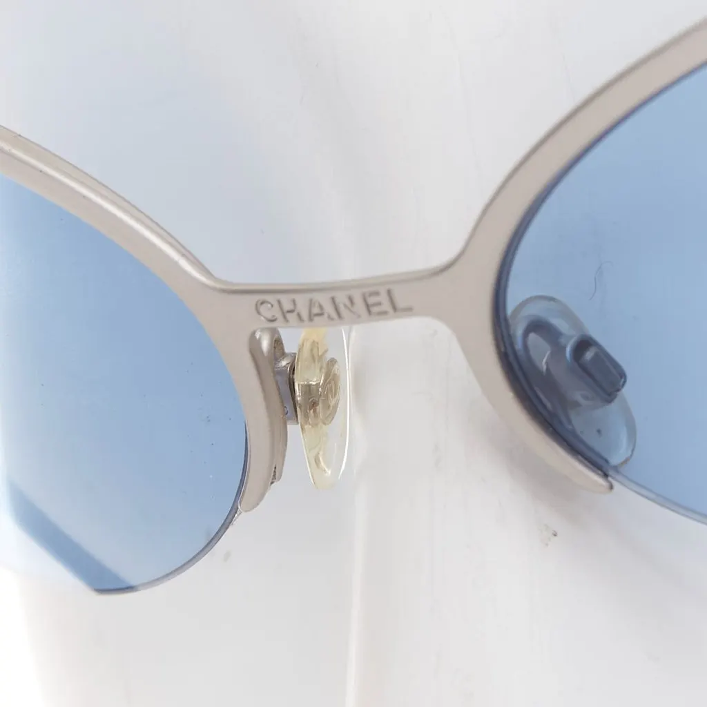 Chanel Blue Metal Sunglasses Blue Metal Fair - Back View