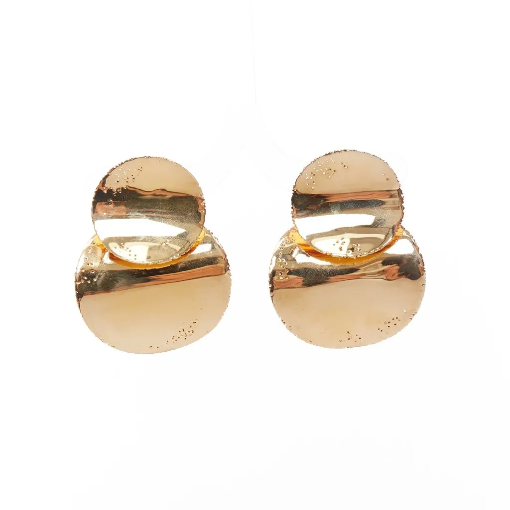 Celine Gold Metal Earrings Gold Metal Very good - Back View