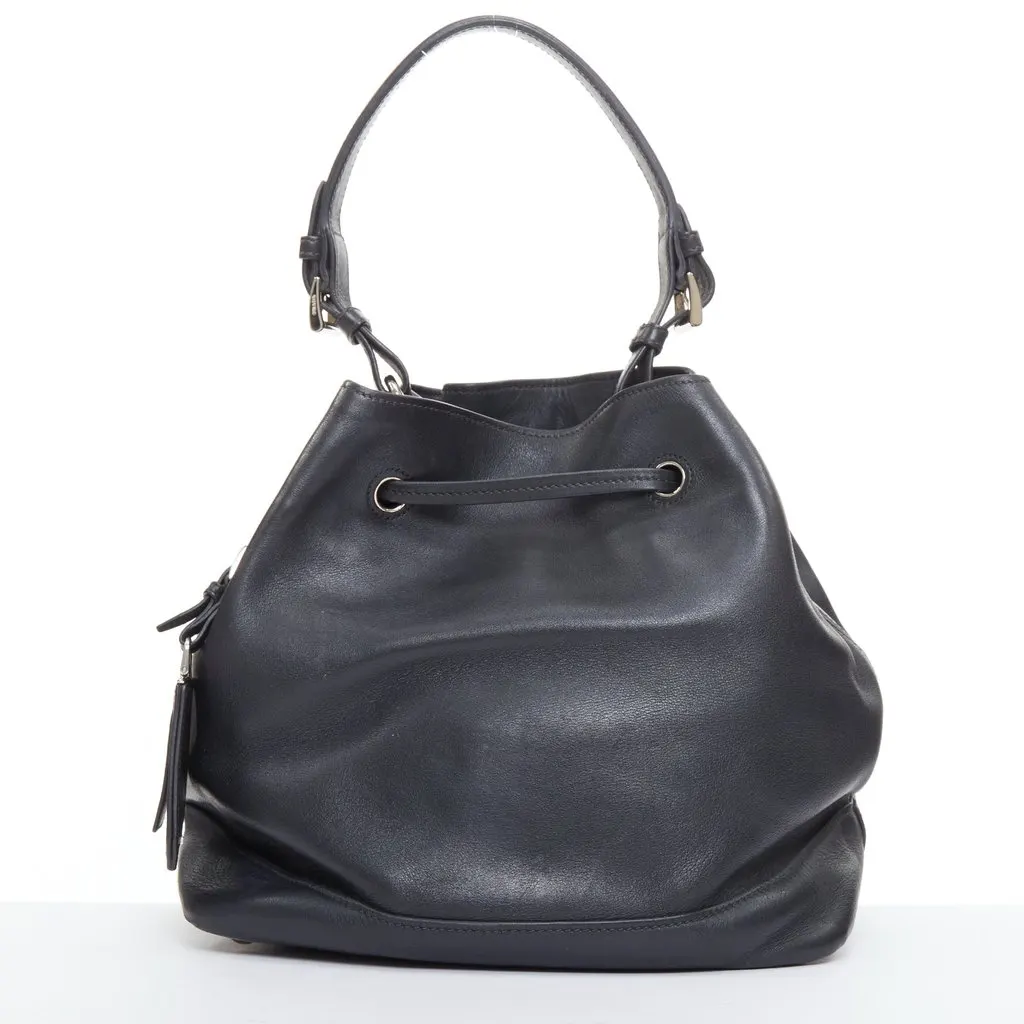Prada City Calf Bucket Black Leather Fair - Box View