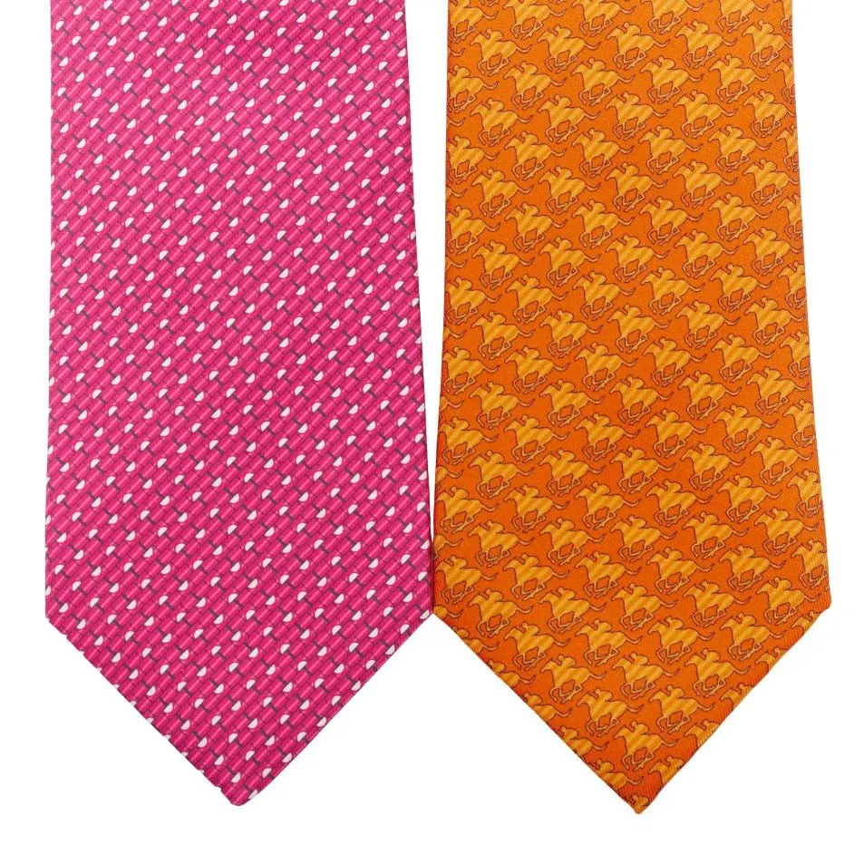 Hermès Orange Silk Ties Orange Silk Very good - Front View
