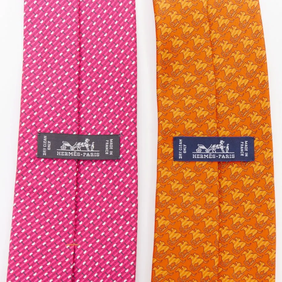 Hermès Orange Silk Ties Orange Silk Very good - Back View