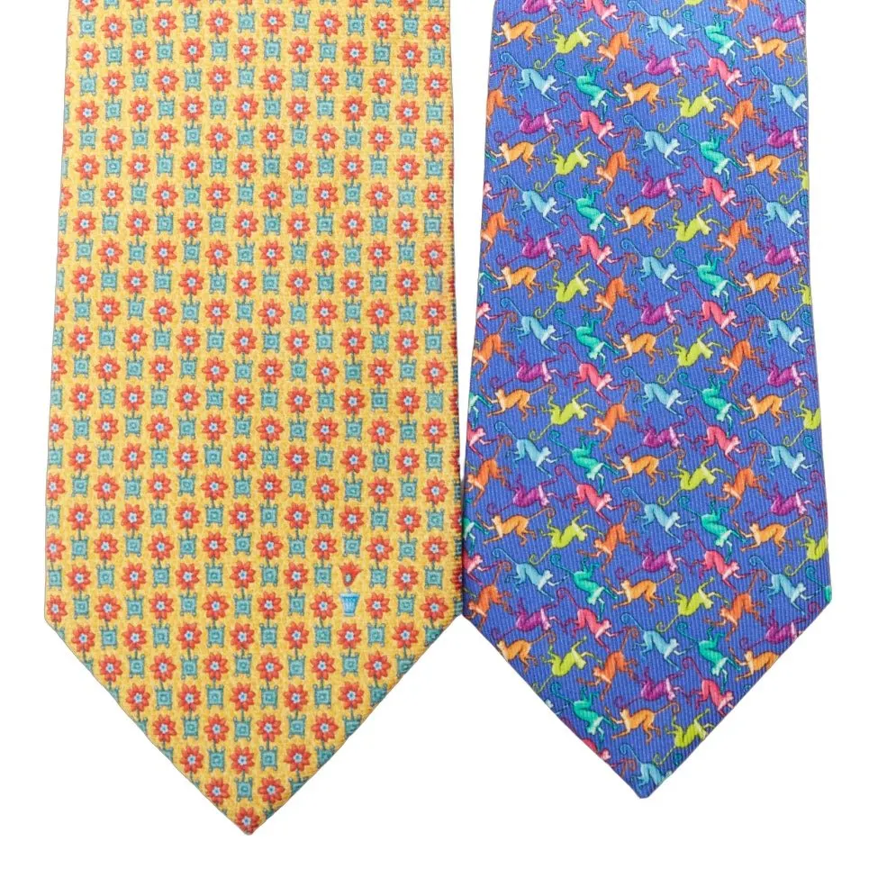 Bvlgari Yellow Silk Ties Yellow Silk Very good - Front View