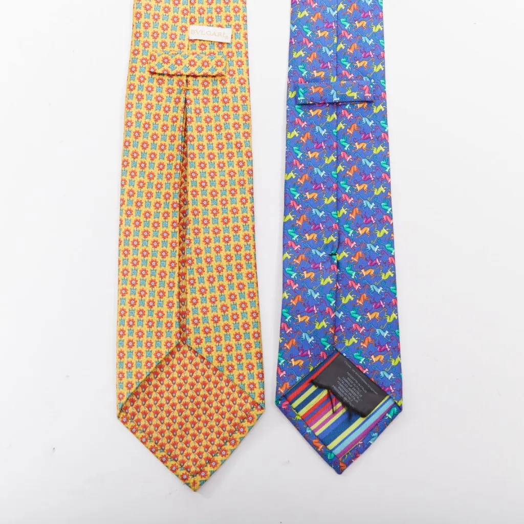 Bvlgari Yellow Silk Ties Yellow Silk Very good - Back View