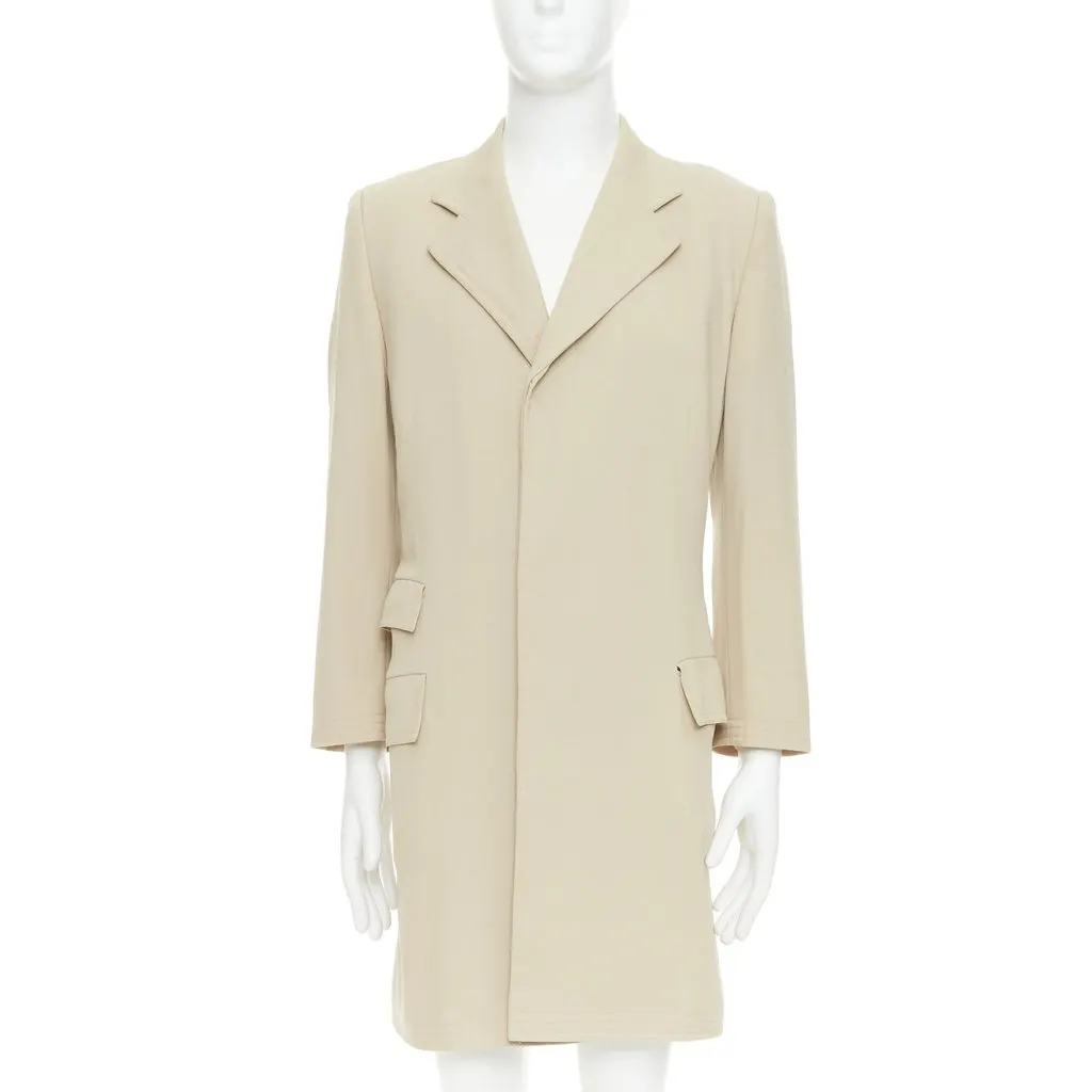 Hermès Beige Wool Coat Beige Wool Fair - Front View