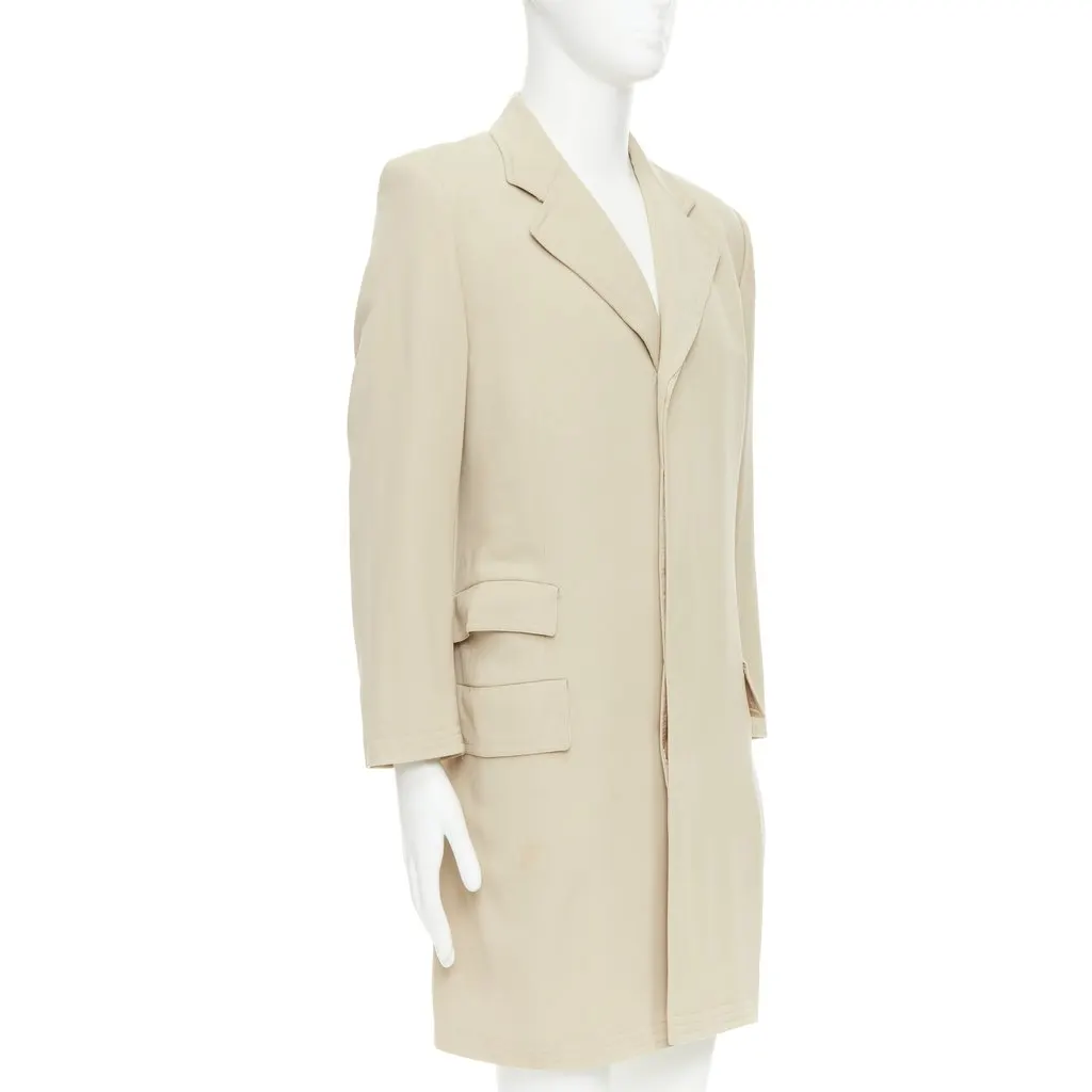 Hermès Beige Wool Coat Beige Wool Fair - Inside View